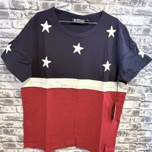 Mostly Heard Rarely Seen Blue/Red star Graphic Tee.